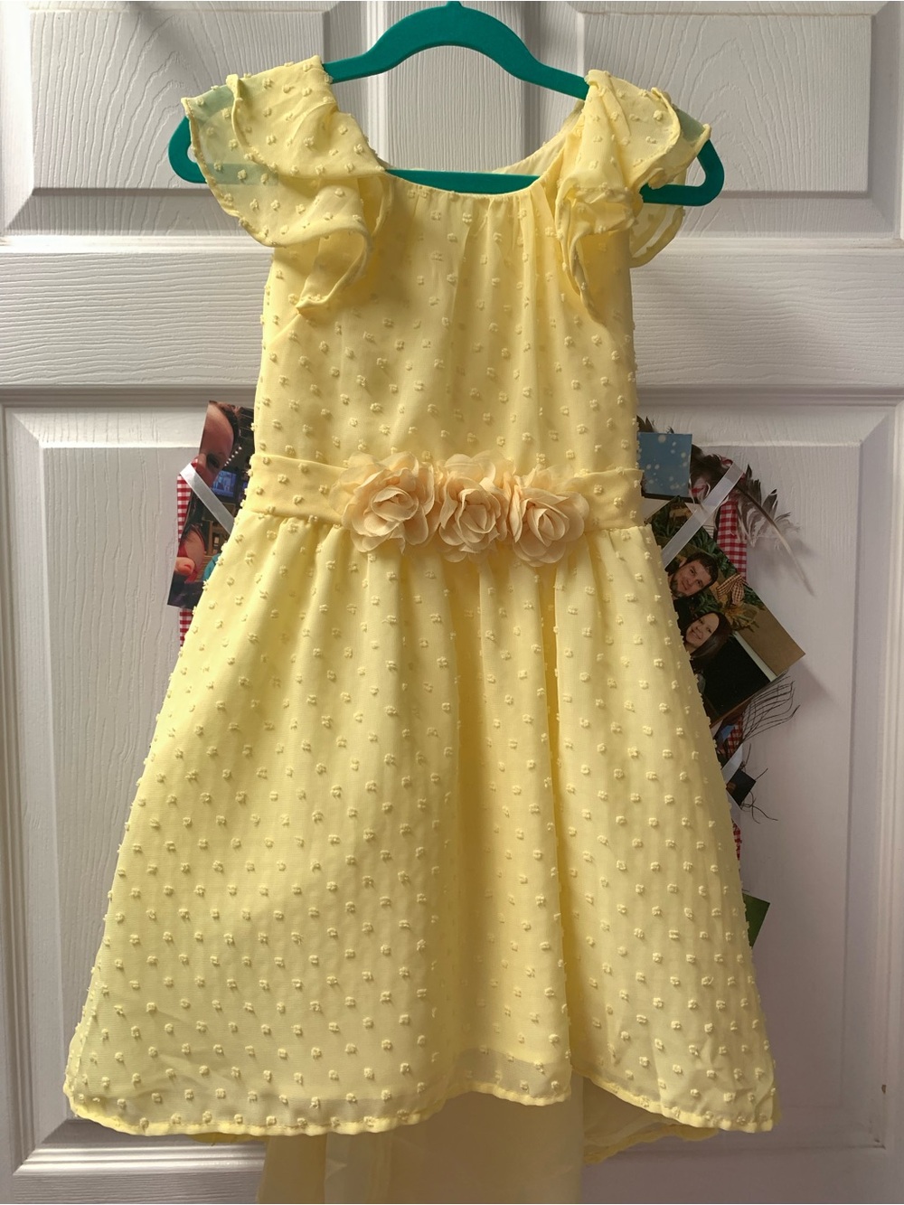 wonder nation Yellow Textured Floral Waist Party Dress
